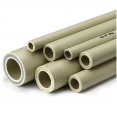 Полипропиленовая труба напорная армированная стекловолокном круглая серая для холодного водоснабжения S 2,5 (SDR 6) PP-H 40х6,7 мм ГОСТ/ТУ